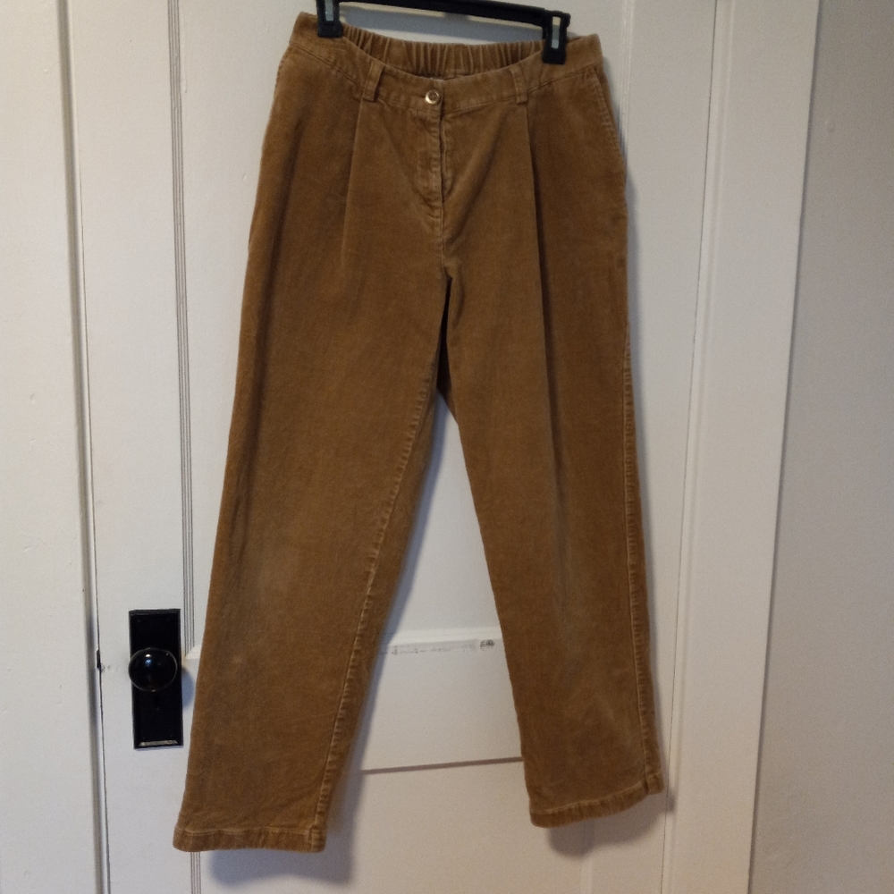 L.L. Bean Women's Curvy Fit Corduroy Pants, Size 8, Dk. Tan